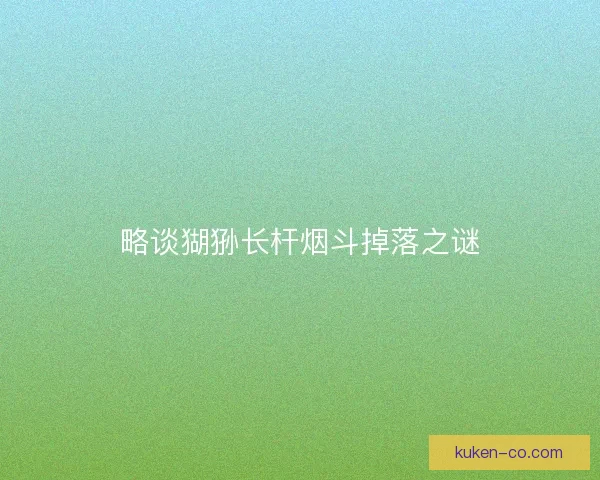 略谈猢狲长杆烟斗掉落之谜